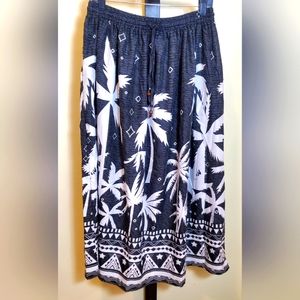 Gypsie Blu Tropical Palm Maxi Skirt